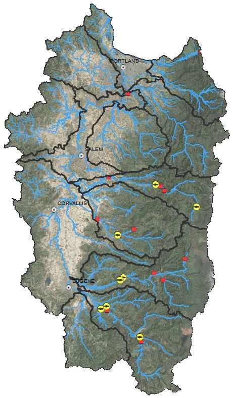 Willamette and Sandy River Basin Map